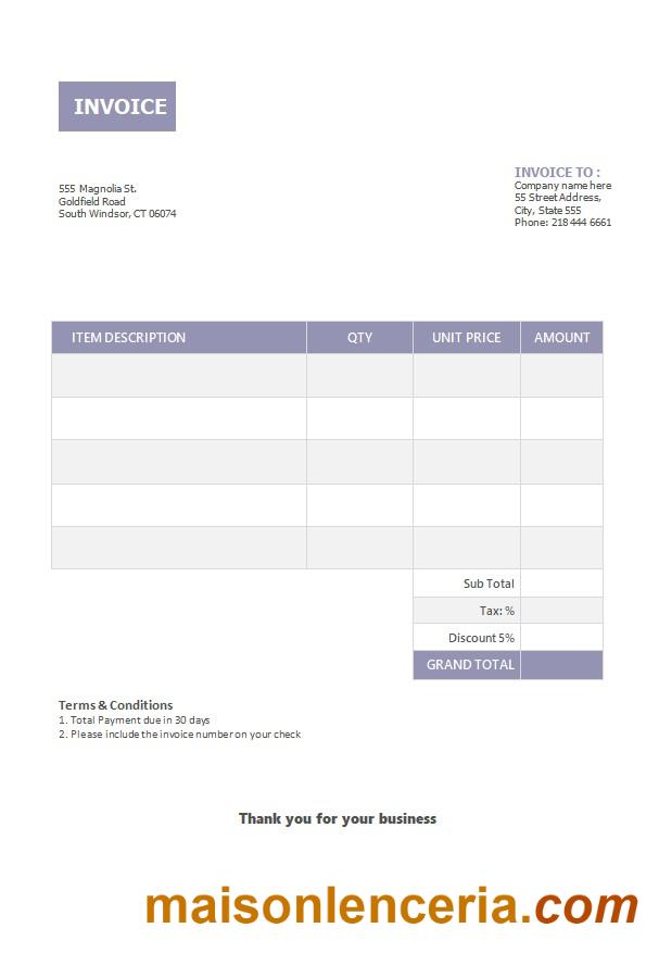 Podstawowy szablon faktury w formatach Word i PDF